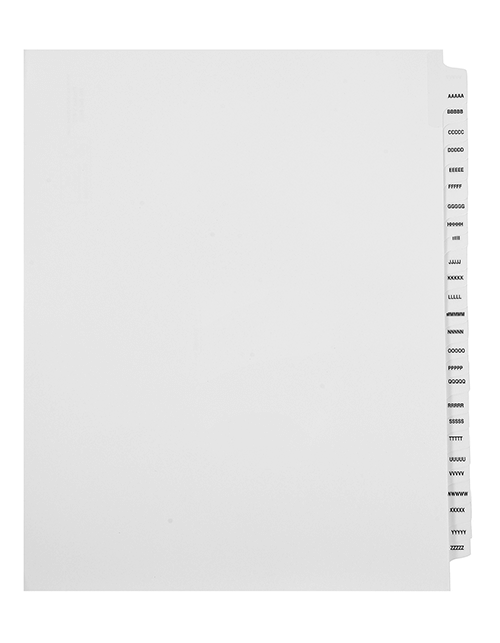 デルタページ AAAAA-ZZZZZ Dividers (5A-5Z) - ExhibitIndexes.com