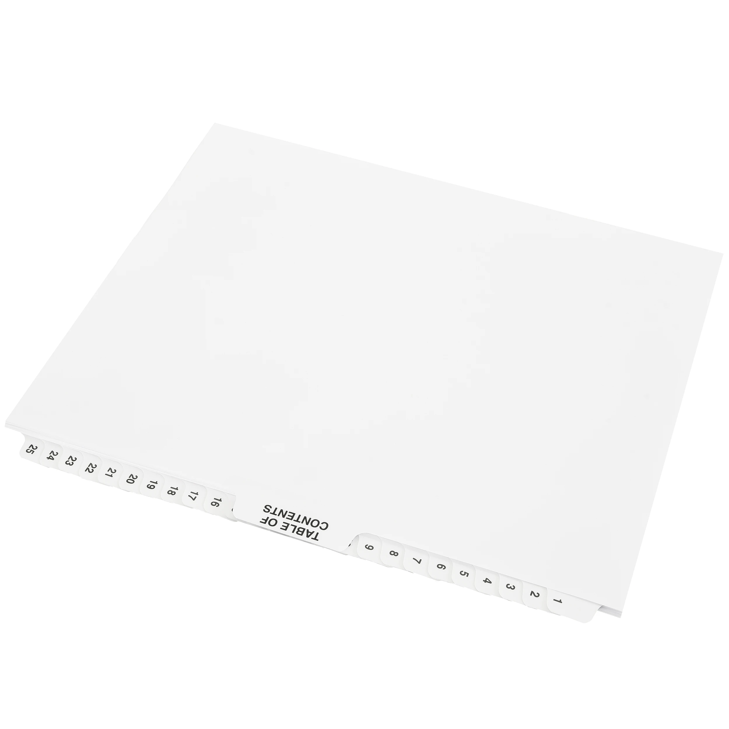 Legal Exhibit Dividers 1-25 With Table of Contents Tab Letter Size ...
