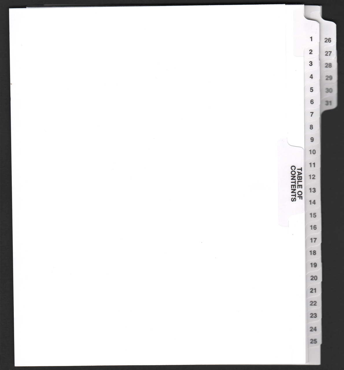 Numbered Dividers 131