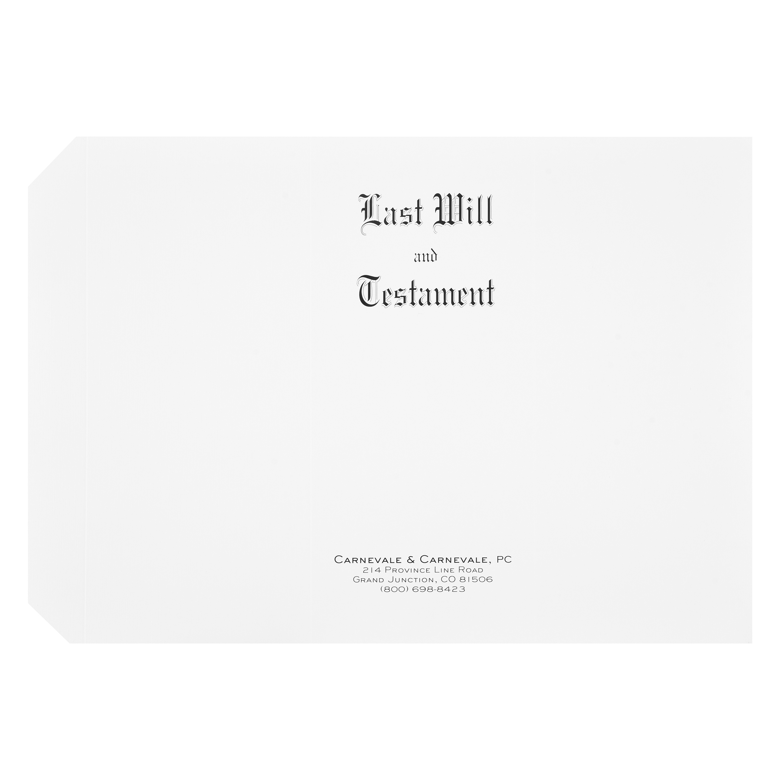 Personalized Will Covers White (Priced per 50) - ExhibitIndexes.com