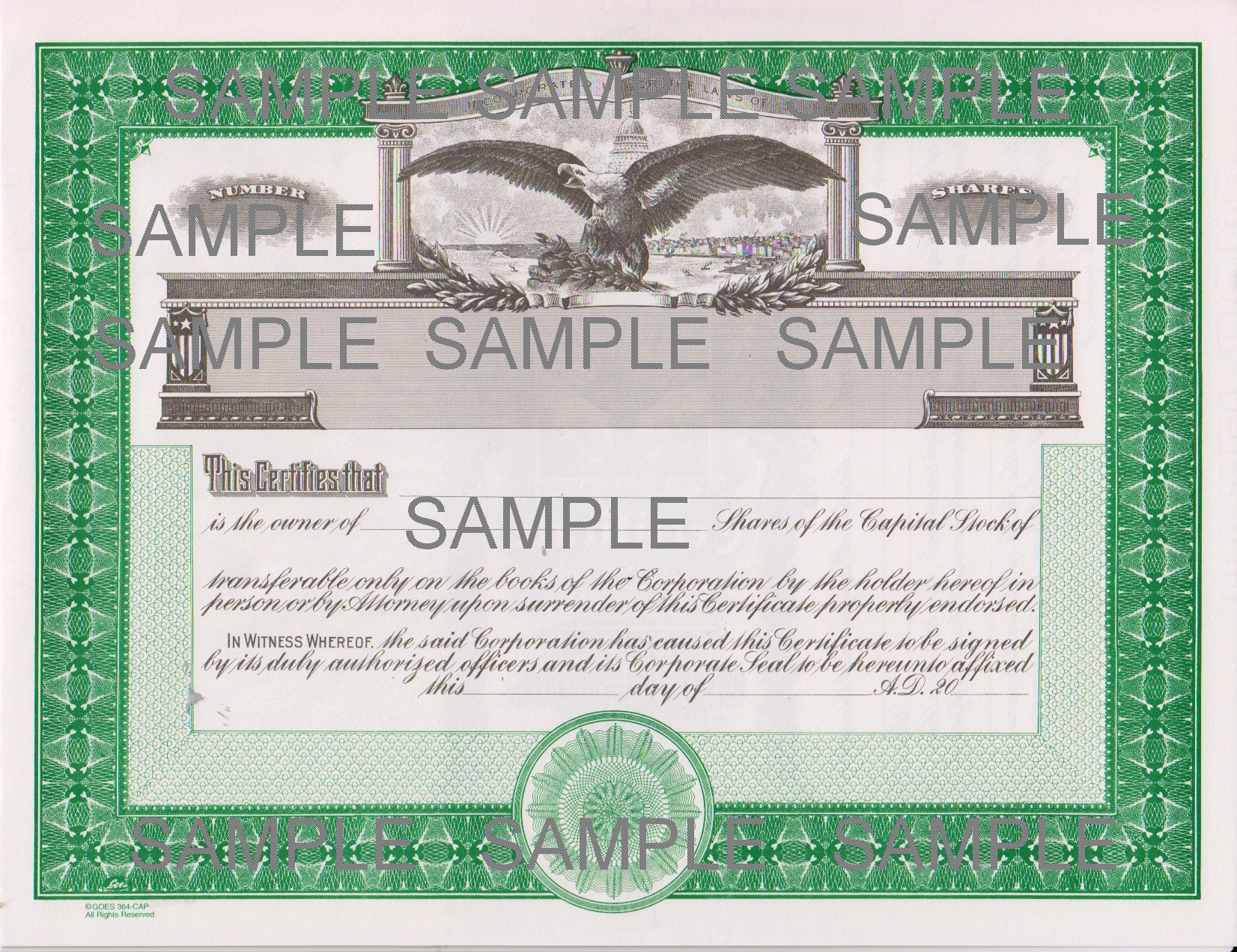 Goes 364 Capital Stock Certificates ExhibitIndexes com Goes 364 Capital Stock Certificates ExhibitIndexes com