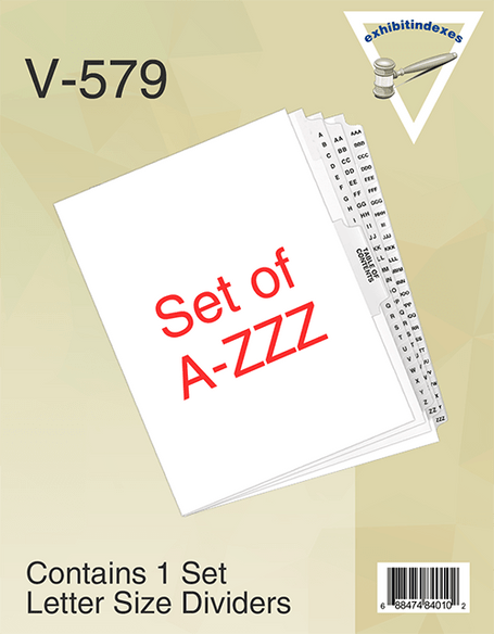 A-ZZZ Dividers (A-3Z) - ExhibitIndexes.com