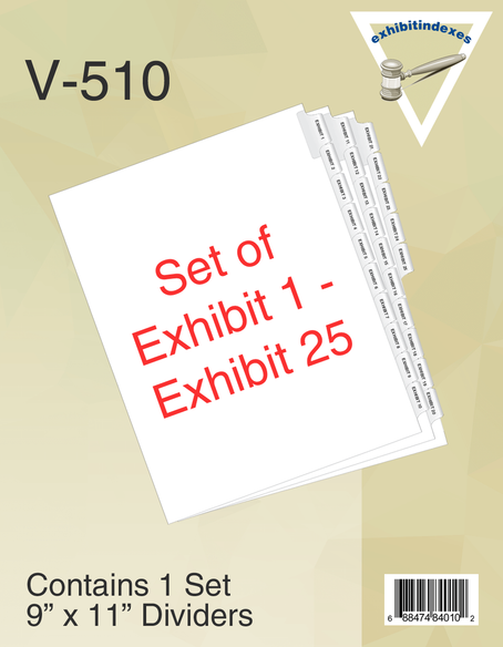 Exhibitindexes Side Collated Exhibit Tabs - Avery Style Side Tab - Available In Convenient Sets - Easily Sort And Label Documents With Side Collated Exhibit Tabs | Letter Size - 276-300 - Sets