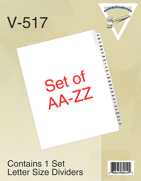 AA-ZZ Dividers - ExhibitIndexes.com