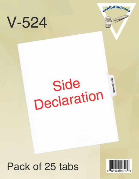 Declaration Tabs - ExhibitIndexes.com