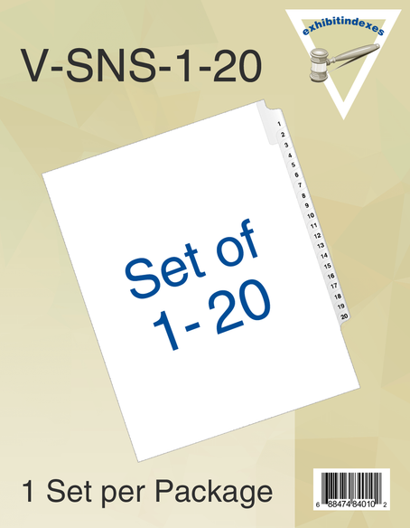 Letter Size 3 Side Tabbed 25 Sheets of The Same Number per Package Blumberg Numbered Notebook Dividers Not Punched with Holes