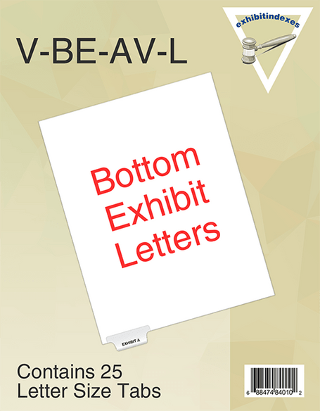 Exhibit A Letter Size Blumberg Exhibit Index Dividers Side Tabbed Not Punched 25 Individual Letters per Package