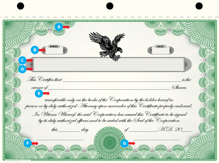 Corporate Stock Certificates Custom Stock Certificate