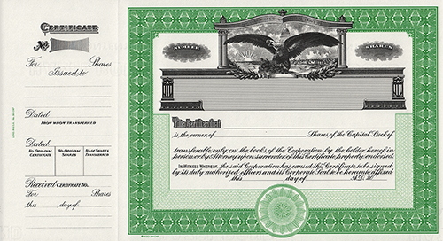 Goes 196 Capital Stock Certificates (Pack of 15)