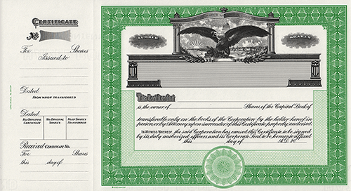 exhibitindexescom Corporate Stock Certificate