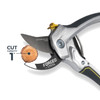 Close-up of the Pro Series Forged Bypass Pruner blade with a 1 inch cut capacity callout