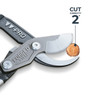 Close-up of the Pro Series Forged Lopper cutting head with a 2 inch cut capacity callout