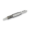 Angled view of the Pro Series Sharpening Multitool, aluminum body with the Woodland Tools Co. logo and the diamond-coated file extended