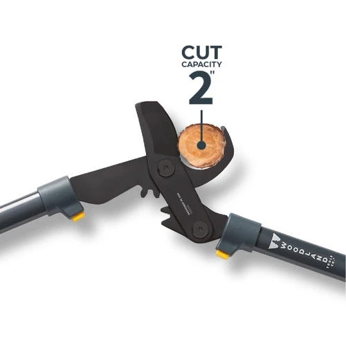 Close-up of the Super Duty MaxForce Lopper cutting head with a 2 inch cut capacity callout