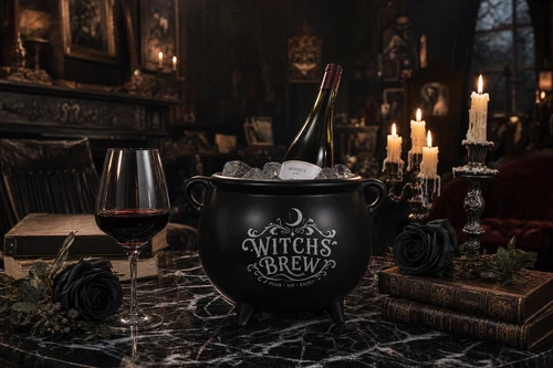 Witch's Brew Ceramic Cauldron Wine Chiller