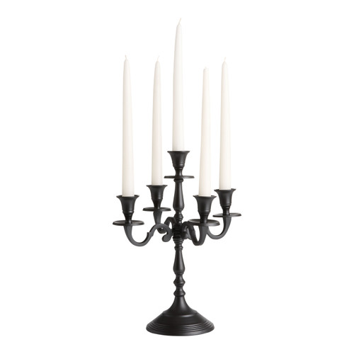 Matte Black Metal 5 Taper Halloween Candelabra