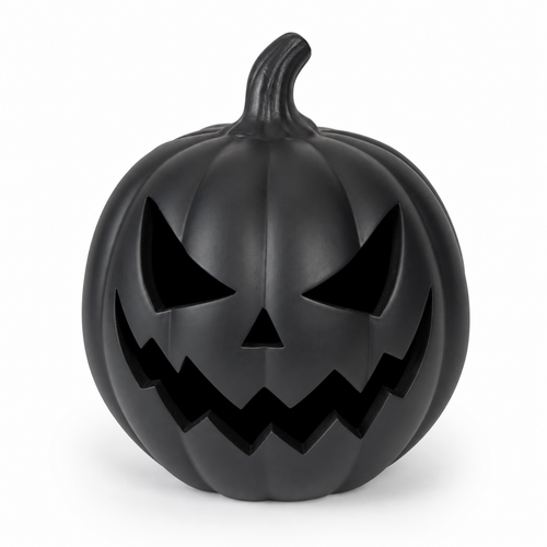 Large Halloween Ceramic Pumpkin, Black