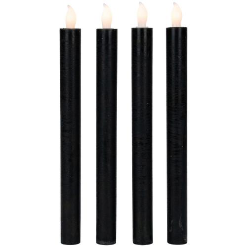 Set of 4 Solid Black LED Flickering Flameless Halloween Tape