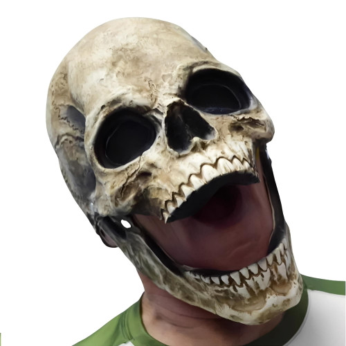 Latex Skull Moving Mouth Mask — Adult Mask