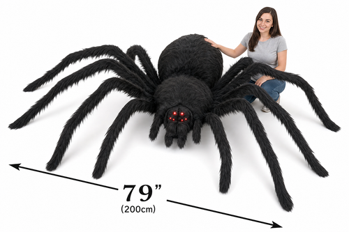 LauKingdom 2pk 79" Giant Halloween Spiders, Posable Hairy