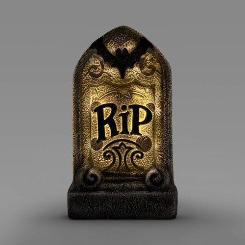 21" 'RIP' Lit Plastic Tombstones Halloween Decorative Prop, 