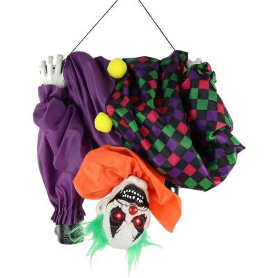 Haunted Hill Farm Animatronic Upside Down Clown on Swing wit