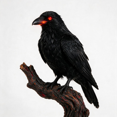 Cemetery Raven Perched — Life-Size Edition