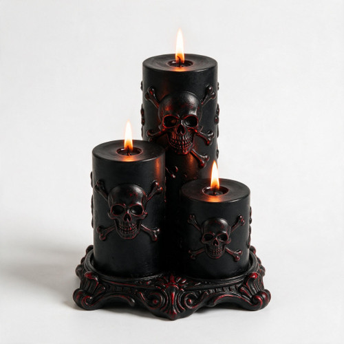 Museum-Quality Cemetery Pillar Candles Skull