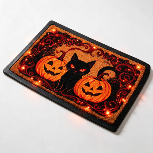 Curated LED-Lit Halloween Doormat