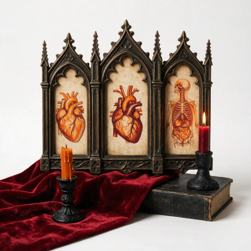 Museum-Quality Aged Bronze Framed Anatomy Print Set