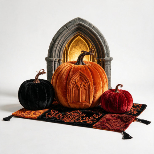 Cathedral Pumpkin Velvet Set — Curated Edition