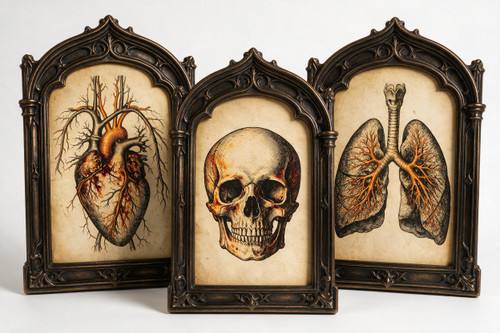 Aged Bronze Framed Anatomy Print Set — Studio Edition