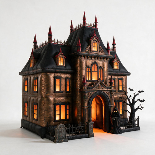 Premium Aged Bronze Haunted House