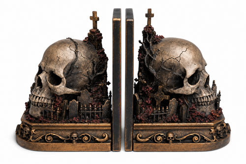 Grand Skull Bookend Pair v3