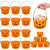 KEPATO Halloween Pumpkin Candy Bucket, 3-Pack Large Plastic 