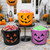 KEPATO Halloween Pumpkin Candy Bucket, 3-Pack Large Plastic 