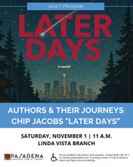 USA Today Bestselling Author Chip Jacobs at Linda Vista Library, Saturday, November 1 USA Today Bestselling Author Chip Jacobs at Linda Vista Library, Saturday, November 1