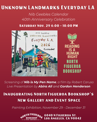 North Fig Bookshop Launches New Space, Saturday, November 29th : Everyday LA Gallery Exhibition