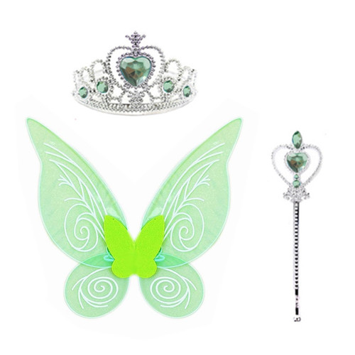 Girl Butterfly Green Wings Kids Fairy Wings Sparkling Pure Angel Wings