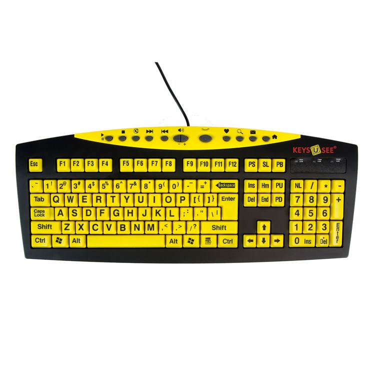Bewusteloos Hertogin voering Grootletter toetsenbord Keys-U-See zwart op geel