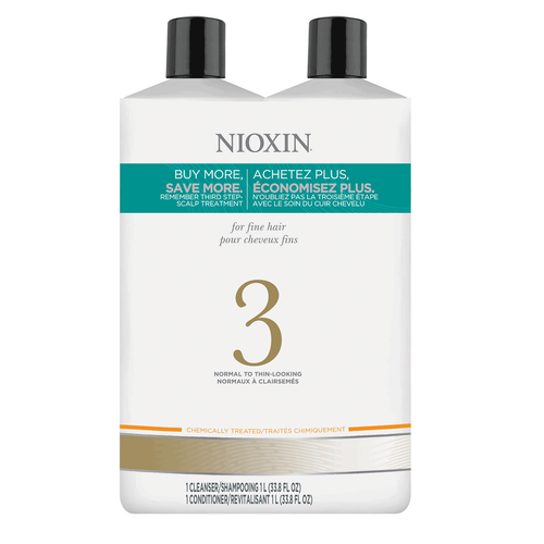 Nioxin system 3 cleanser and scalp therapy conditioner liter duo