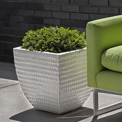 Dimple Square Planter - Antique White