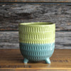 Two-Tone Stitch Footed Pot