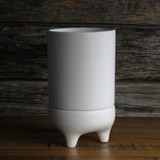 White Pot w/ Footed Saucer