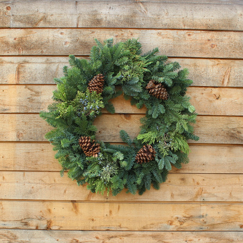 Mixed Wreath w/ Cones - 20"