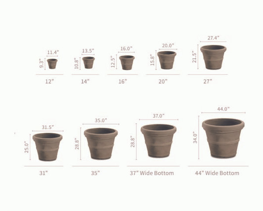 Brunello Planter 14" Black Brunello Planter 14" Black