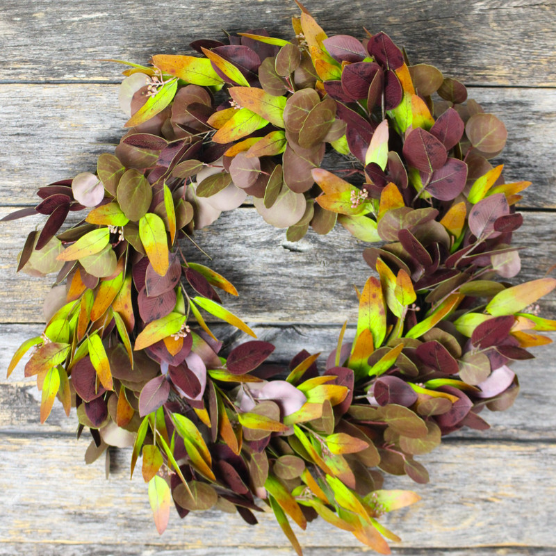 Artificial Wreath 22" | Harvest Eucalyptus