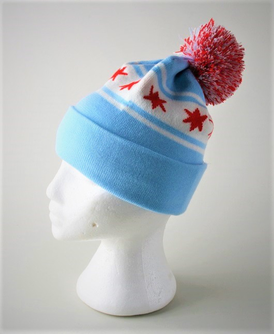Light Blue Chicago Tassle Hat