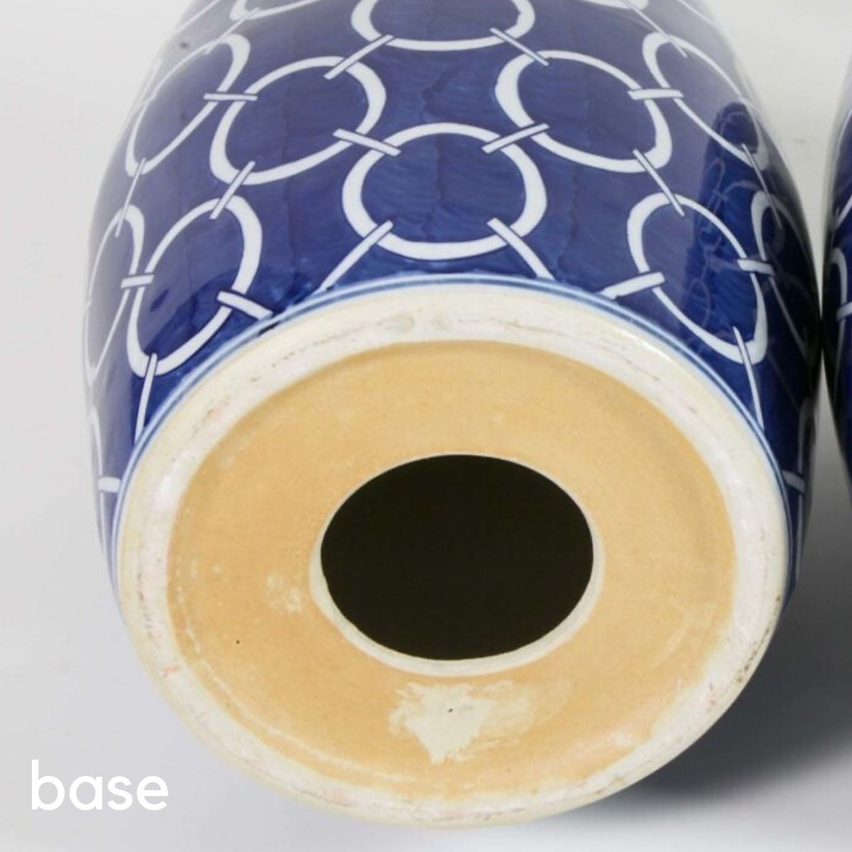 Indigo Blue Circle Chain Garden Stool