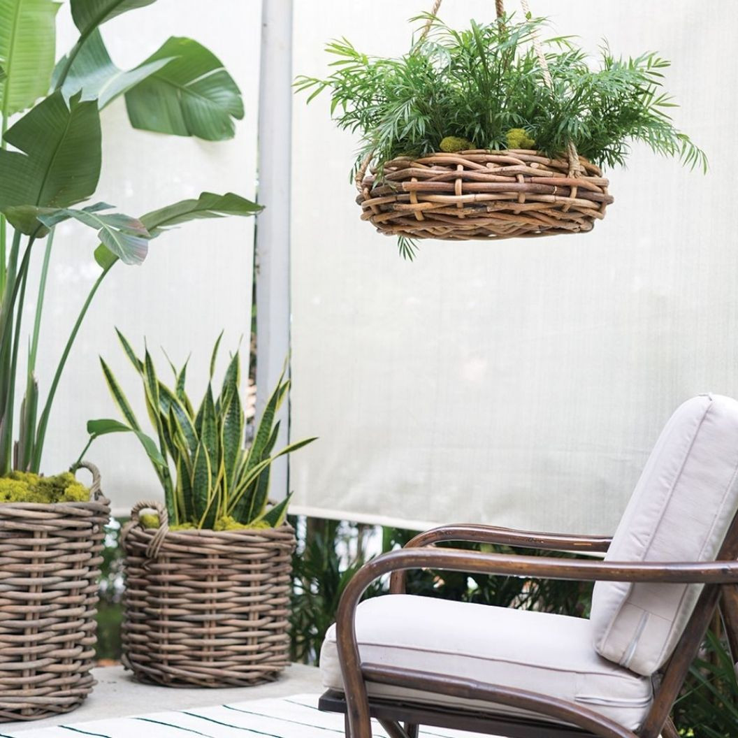 Cabana Rattan Oversized Hanging Planter